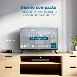 Grunkel LED-24PBW Televisor 61 cm (24") HD Smart TV Wifi Negro