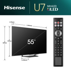 Hisense 55U7NQ 139,7 cm (55") 4K Ultra HD Smart TV Wifi Gris 500 cd   m²
