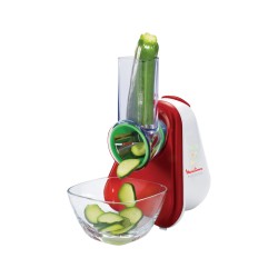Moulinex DJ7535 cortador de verduras en espiral o rallador eléctrico Plástico Rojo