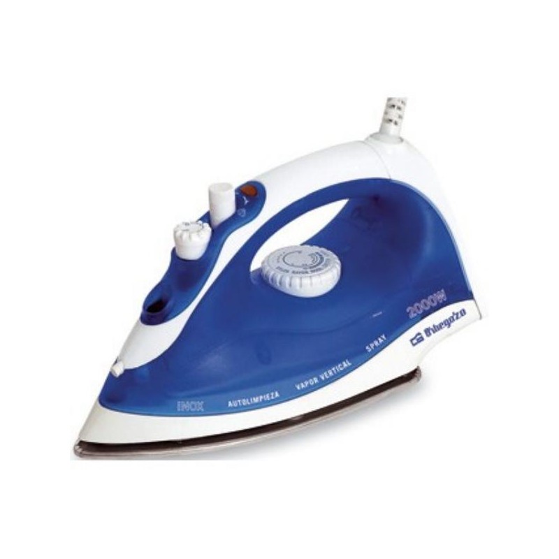 Orbegozo SV 2020 Plancha vapor-seco Suela de acero inoxidable 2000 W Azul, Blanco