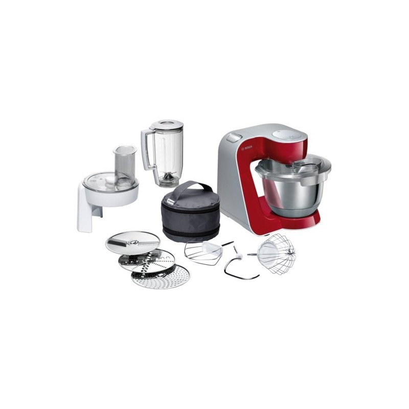 Bosch MUM58720 robot de cocina 1000 W 3,9 L Gris, Rojo, Acero inoxidable