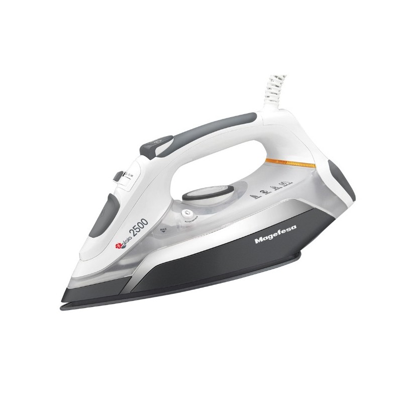 Magefesa 6221 Plancha vapor-seco Suela de cerámica 2500 W Gris, Blanco