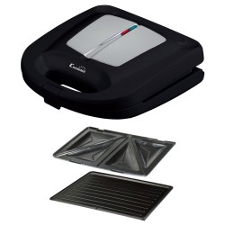 Comelec SA 1216 sandwichera 850 W Negro, Acero inoxidable