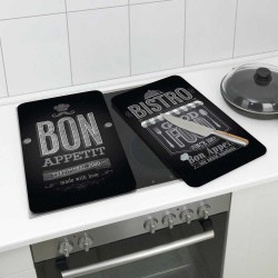 WENKO Bon Appetit tabla de cocina para cortar Rectangular Vidrio, Plástico Multicolor