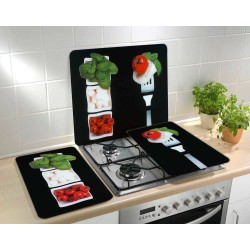 WENKO Caprese tabla de cocina para cortar Rectangular Plástico, Vidrio templado Multicolor