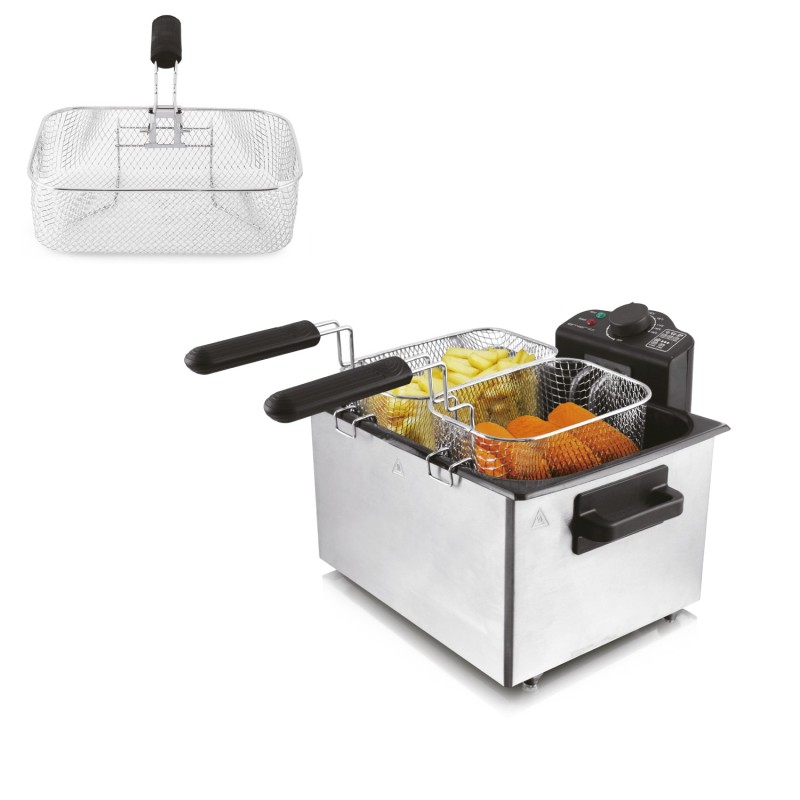 Comelec FR5001 freidora 5 L 2000 W Negro, Acero inoxidable