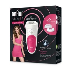 Braun Silk-épil 5 5 500 SensoSmart 28 pinzas Rosa, Blanco