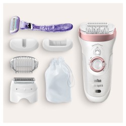Braun Silk-épil 9 9-870 depiladora 40 pinzas Rosa, Blanco