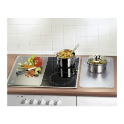 WENKO Transparent tabla de cocina para cortar Rectangular Plástico, Vidrio templado, Elastómero termoplástico (TPE) Transparente