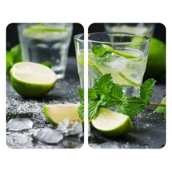 WENKO Mojito tabla de cocina para cortar Rectangular Plástico, Vidrio templado, Elastómero termoplástico (TPE) Verde