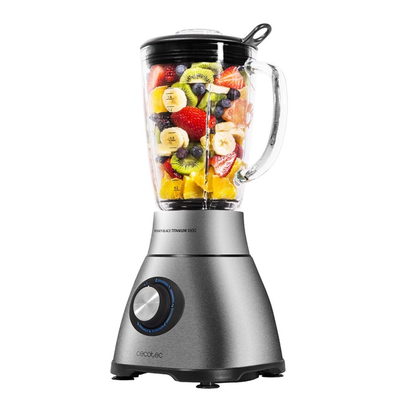Cecotec Power Black Titanium 1800 Batidora de vaso 1800 W Negro, Acero inoxidable