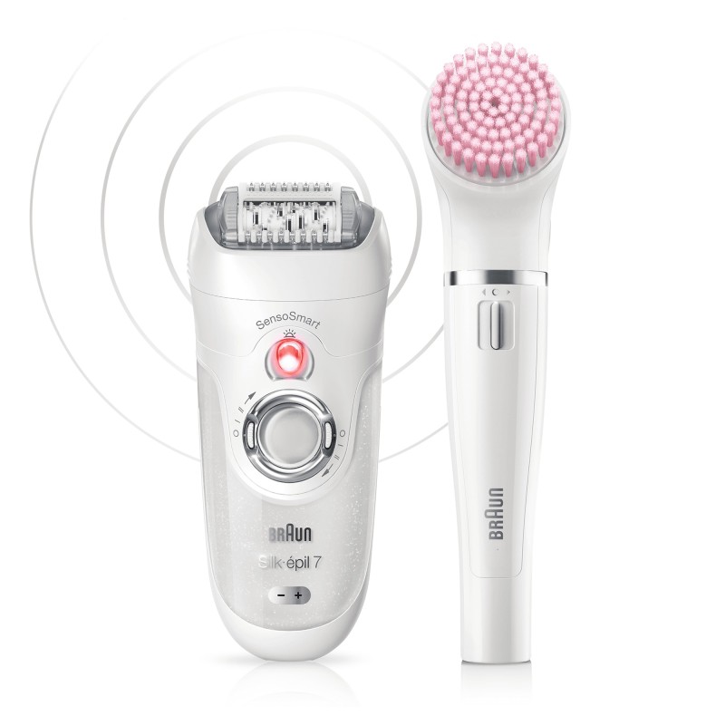 Braun Silk-épil 7 81685706 depiladora 40 pinzas Blanco, Plata