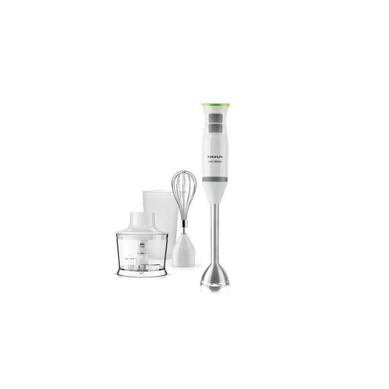 Taurus Bapi 850 Plus Inox 0,7 L Batidora de inmersión 850 W Verde, Gris, Acero satinado, Blanco
