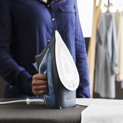 Rowenta DW4308 Plancha a vapor Suela Microsteam 300 Láser 2500 W Azul, Blanco