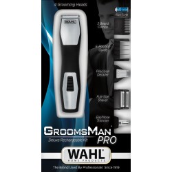 Wahl GroomsMan Pro Batería Negro, Acero inoxidable