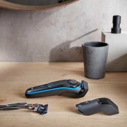 Braun BT3940 afeitadora Máquina de afeitar de láminas Recortadora Negro, Azul