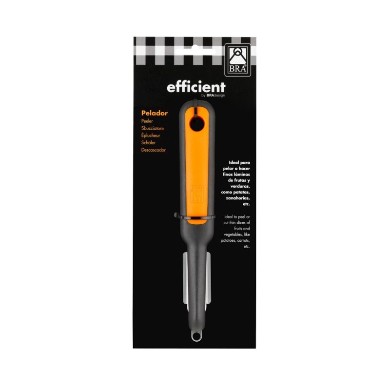 BRA A195014 pelador Frutas y verduras Peladora Negro, Naranja, Plata