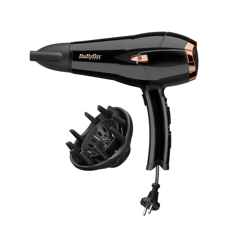 BaByliss Cordkeeper 2000 secador 2000 W Negro, Oro rosa
