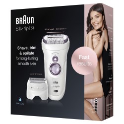 Braun Silk-épil 9 81706314 depiladora 40 pinzas Blanco, Violeta