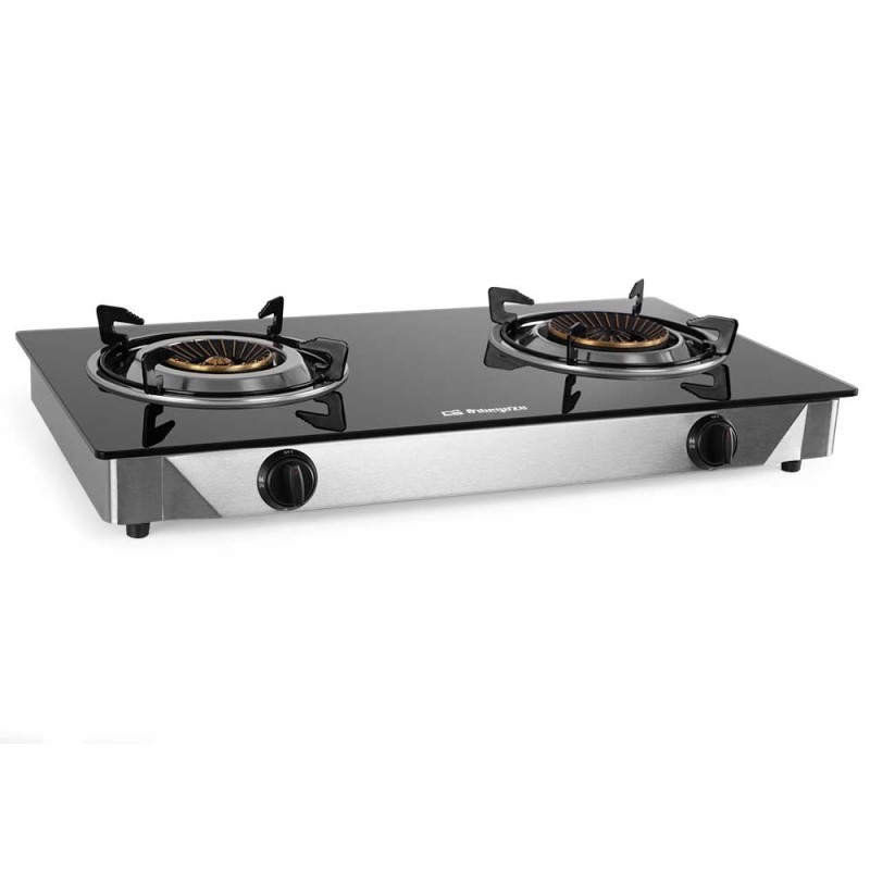 Orbegozo FO 2720 Negro, Acero inoxidable Encimera Encimera de gas 2 zona(s)