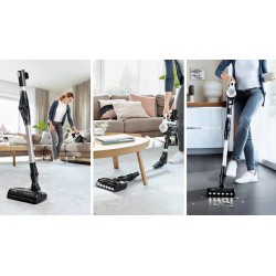 Bosch BBS711W aspiradora de pie y escoba eléctrica Aspiradora escoba 2 en 1 Batería Secar Filtro higiénico Sin bolsa 0,3 L