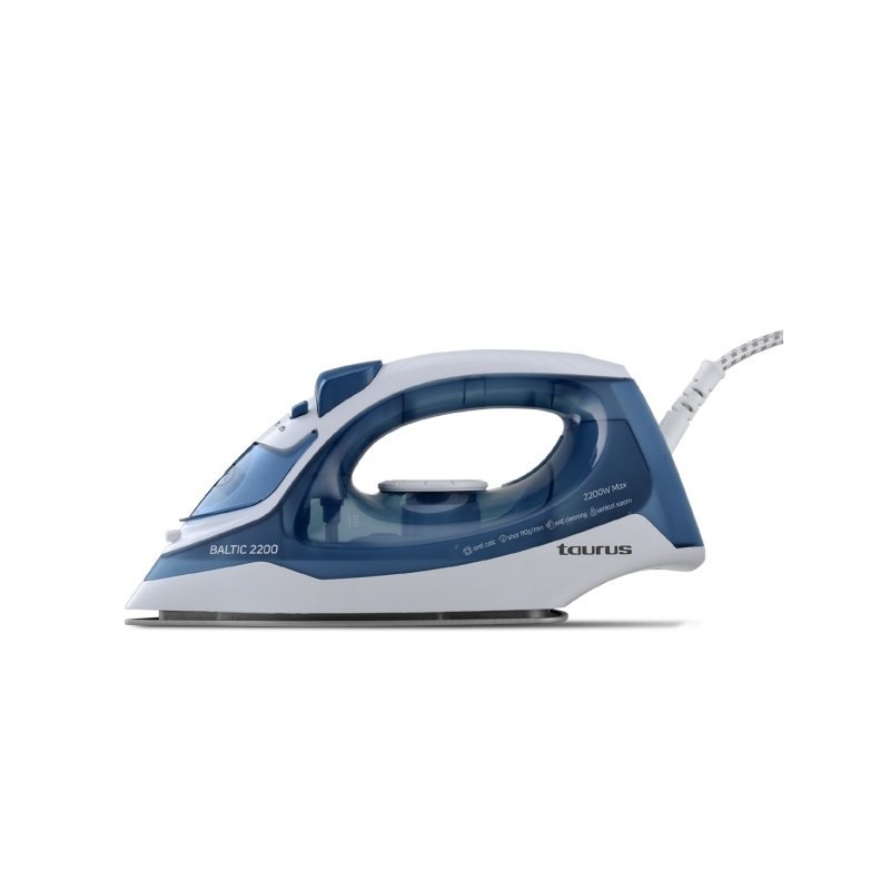 Taurus Baltic 2200 Plancha vapor-seco Suela cerámica de nanoplata 2200 W Azul, Blanco
