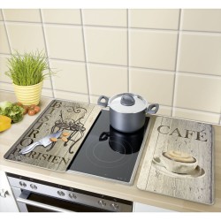 WENKO BISTRO tabla de cocina para cortar Rectangular Plástico, Vidrio templado, Elastómero termoplástico (TPE) Beige, Multicolor