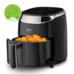 Ufesa Apex Sencillo 3,5 L Independiente 1200 W Freidora de aire caliente Negro, Acero inoxidable
