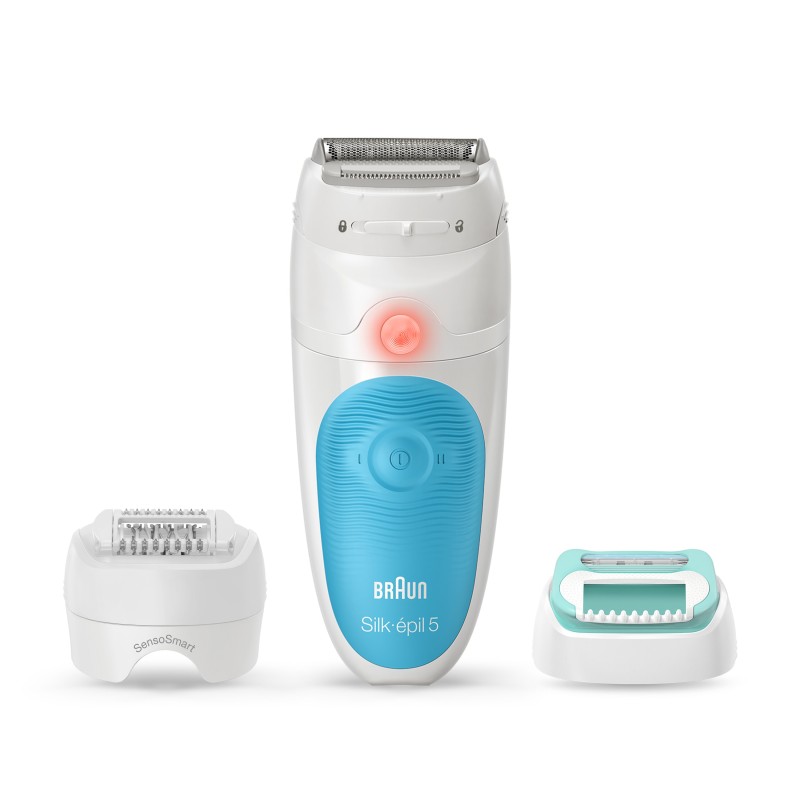 Braun Silk-épil 5 81706331 depiladora 28 pinzas Blanco, Turquesa