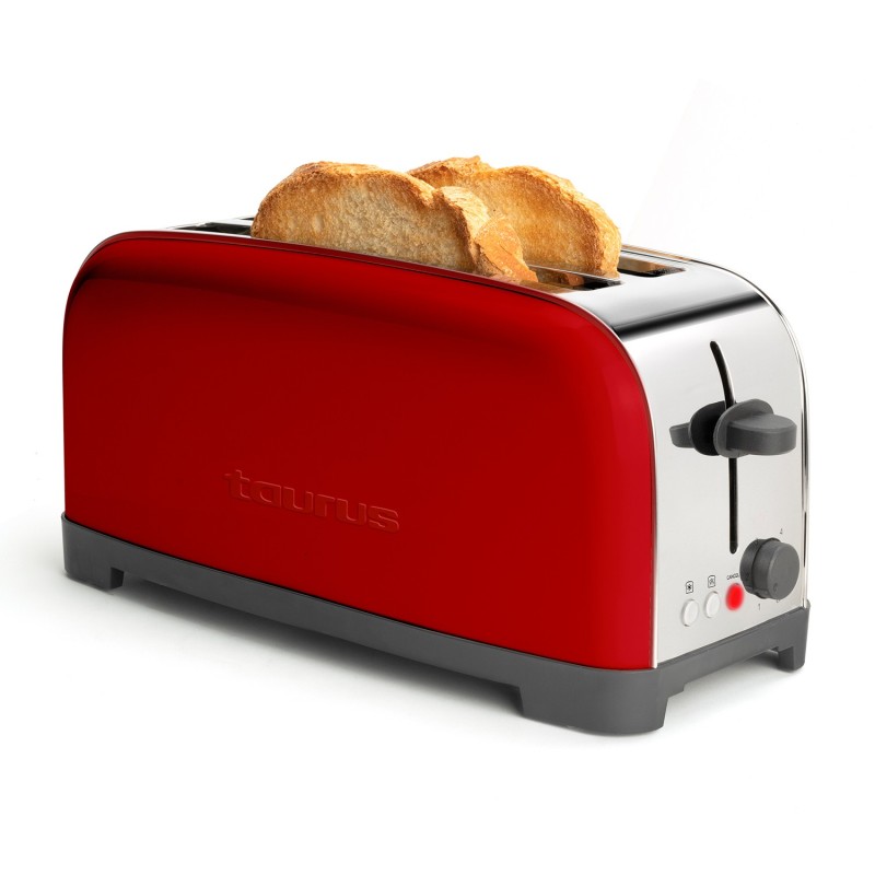 Taurus Vintage Red 6 2 rebanada(s) 1400 W Rojo, Acero inoxidable