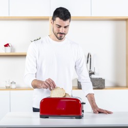 Taurus Vintage Red 6 2 rebanada(s) 1400 W Rojo, Acero inoxidable