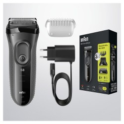 Braun Series 3 3000BT Máquina de afeitar de láminas Recortadora Gris
