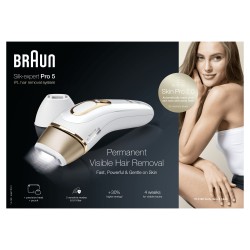 Braun Silk-expert Pro IPL PL5160 Luz pulsada intensa (IPL) Oro, Blanco
