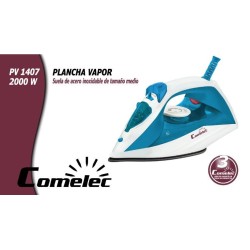Comelec PV1407 Plancha seco Suela de acero inoxidable 2000 W Azul, Blanco