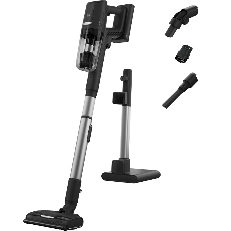 AEG ULTIMATE 8000 Aspiradora escoba Batería Secar HEPA Sin bolsa 0,4 L Gris, Acero inoxidable 2,5 Ah
