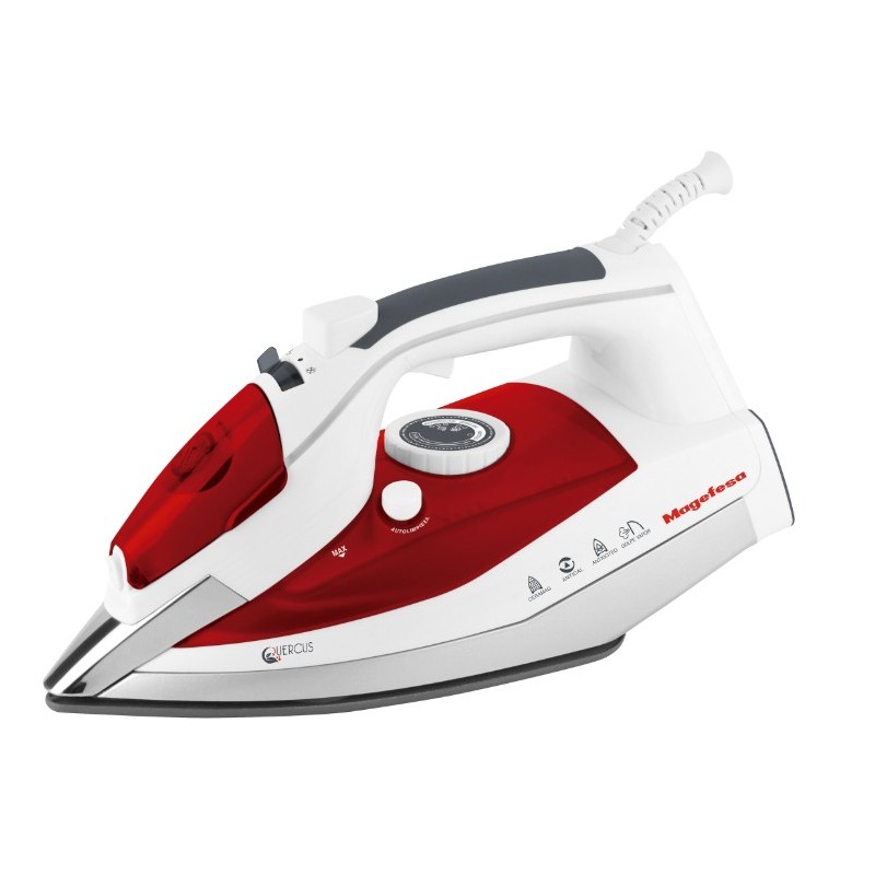 Magefesa Quercus Plancha a vapor Suela de cerámica 2500 W Rojo, Blanco