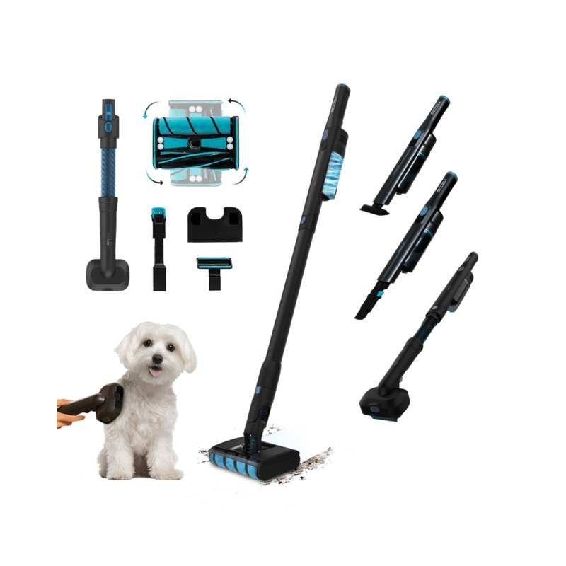 Cecotec 08399 aspiradora de pie y escoba eléctrica Aspiradora escoba 2 en 1 Batería Secar Sin bolsa 210 W Negro 2,5 Ah