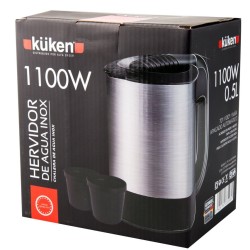 Küken 33598 tetera eléctrica 0,5 L 1100 W Negro, Acero inoxidable