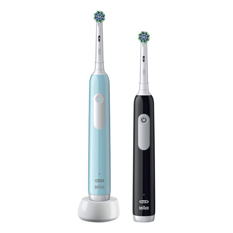 Oral-B Pro 1 PRO1CRSDUO cepillo eléctrico para dientes Adulto Cepillo dental oscilante Negro, Turquesa, Blanco