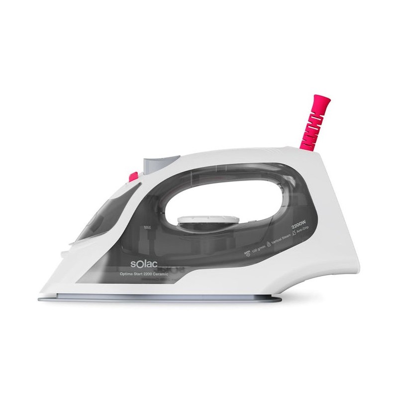 Solac Optima Start 2200 Plancha a vapor Suela de cerámica 2200 W Gris, Blanco