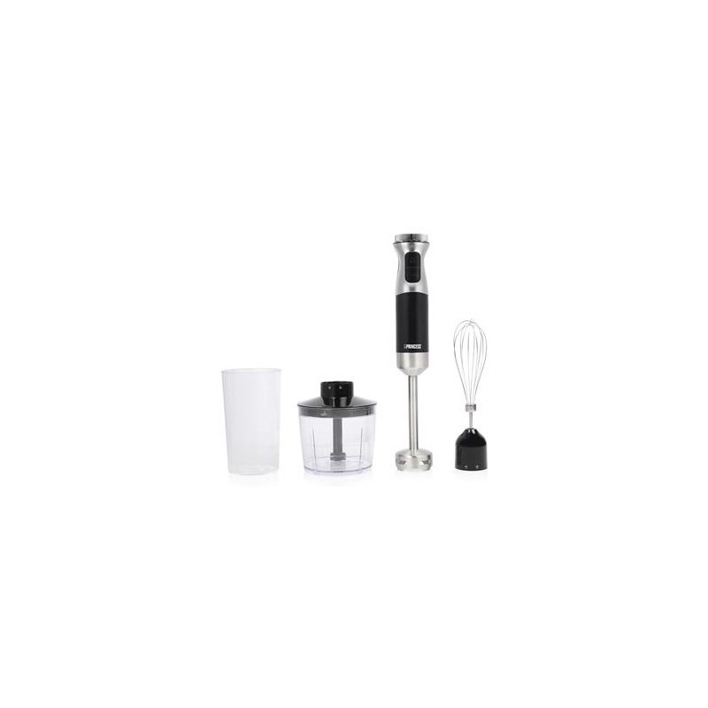 Princess 221222 0,7 L Batidora de inmersión 1000 W Negro, Acero inoxidable, Transparente
