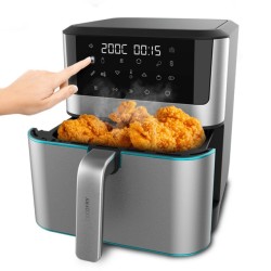 Cecotec Cecofry Supreme 8000 Sencillo 8 L Independiente 1800 W Freidora baja en grasa Negro, Acero inoxidable