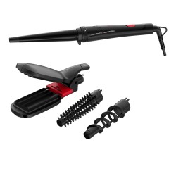 Rowenta Infinite Looks CF422L Rizador de pelo Caliente Negro, Rosa 48 W