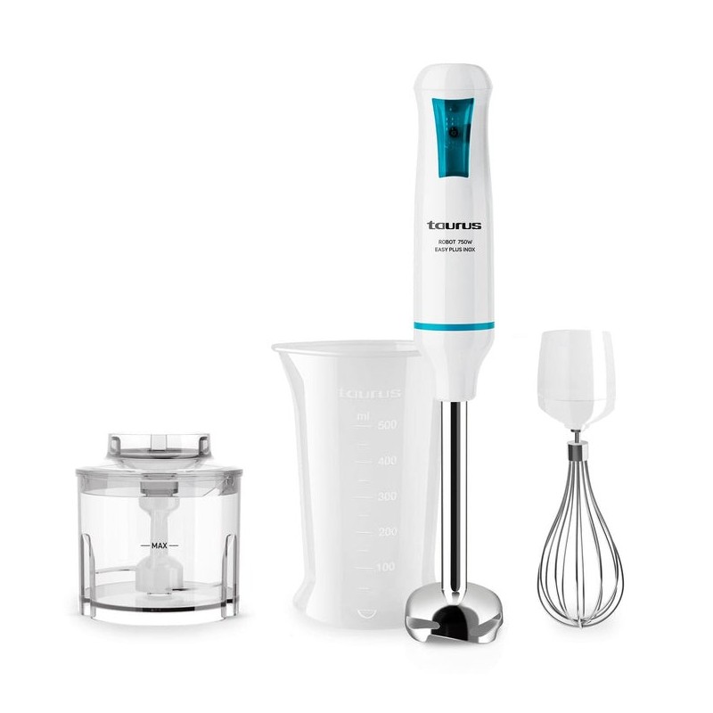Taurus Robot 750 easy plus Batidora de inmersión 750 W Azul, Blanco
