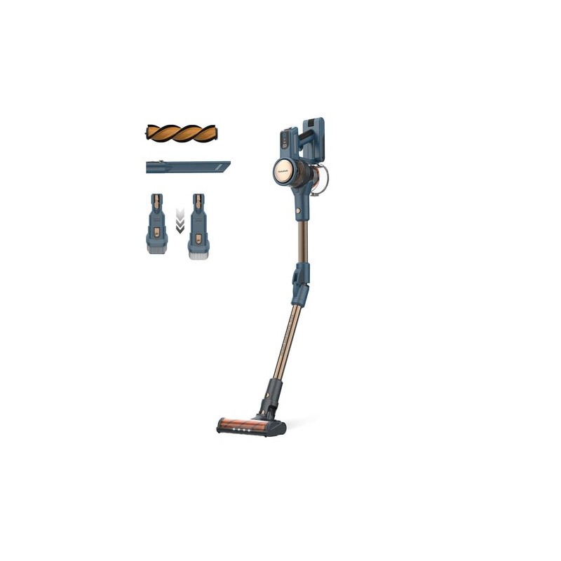 Taurus Homeland Digital Flex Aspiradora escoba 2 en 1 Batería Secar Ciclónico, HEPA Sin bolsa 0,5 L Negro, Azul, Oro 2,2 Ah