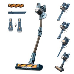 Taurus Homeland Digital Flex Aspiradora escoba 2 en 1 Batería Secar Ciclónico, HEPA Sin bolsa 0,5 L Negro, Azul, Oro 2,2 Ah