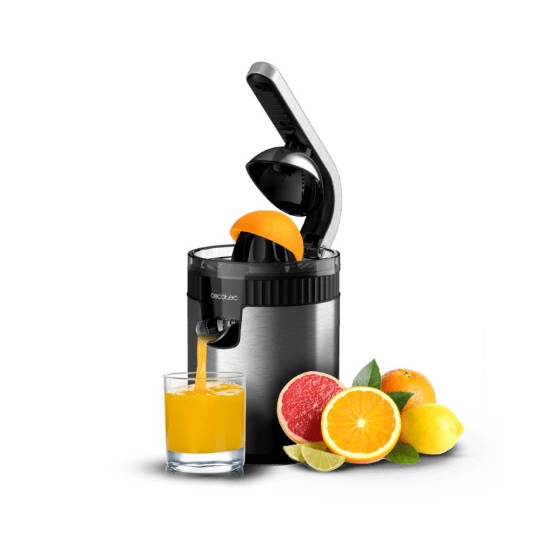 Cecotec Xqueeze RetroJuice 600 Steel Licuadora centrífuga 600 W Negro, Metálico