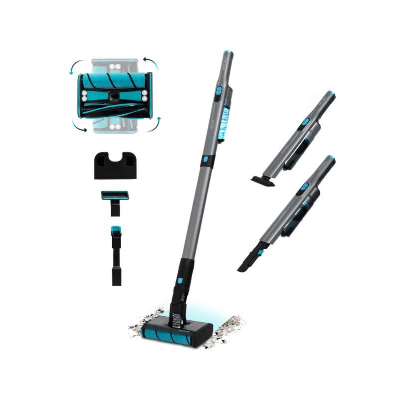 Cecotec Scoba 2100 Twice Aspiradora vertical Batería Secar Ciclónico Sin bolsa 210 W Negro, Azul