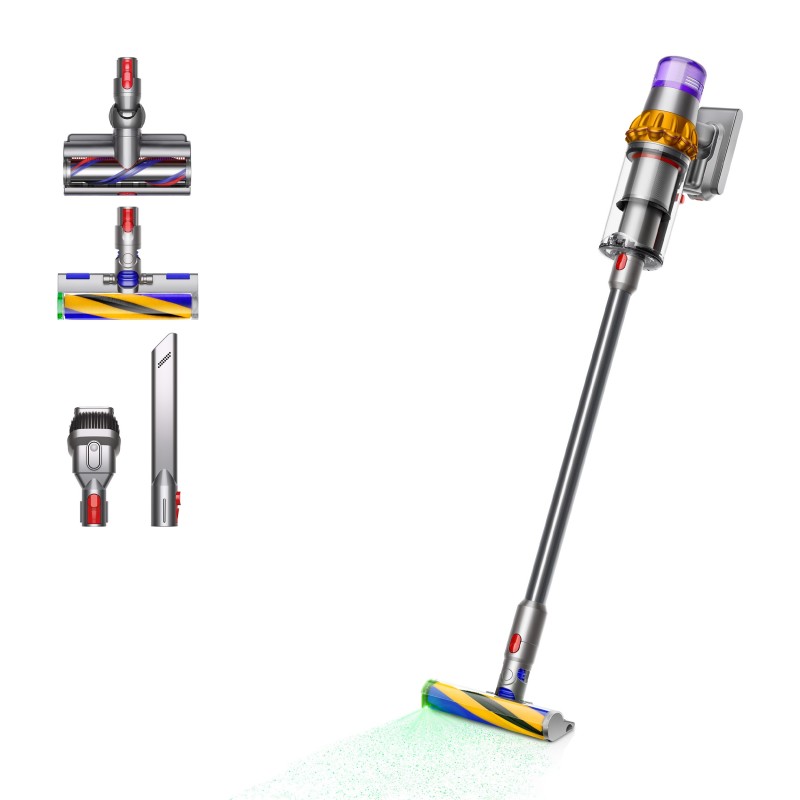 Dyson V15 Detect Absolute Aspiradora escoba 2 en 1 Batería Secar Sin bolsa 0,76 L 660 W Níquel, Amarillo