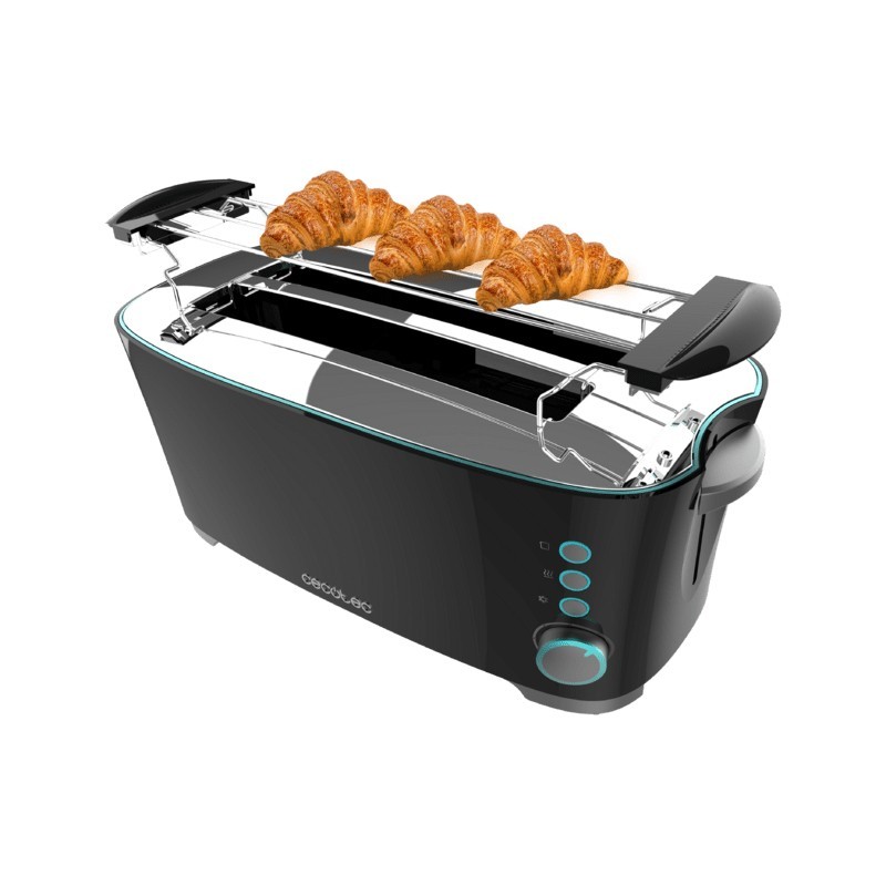 Cecotec 02180 tostadora 7 4 rebanada(s) 1350 W Negro, Acero inoxidable